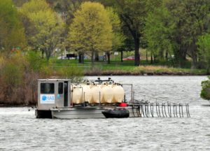 Alum Treatment Barge on Normandale Lake