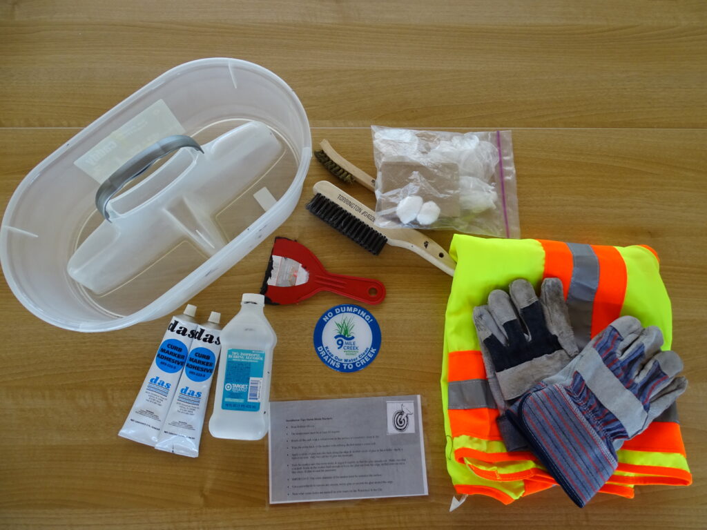 Equipment for cleaning and marking stormdrains.