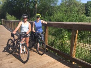 bikers on bike trail