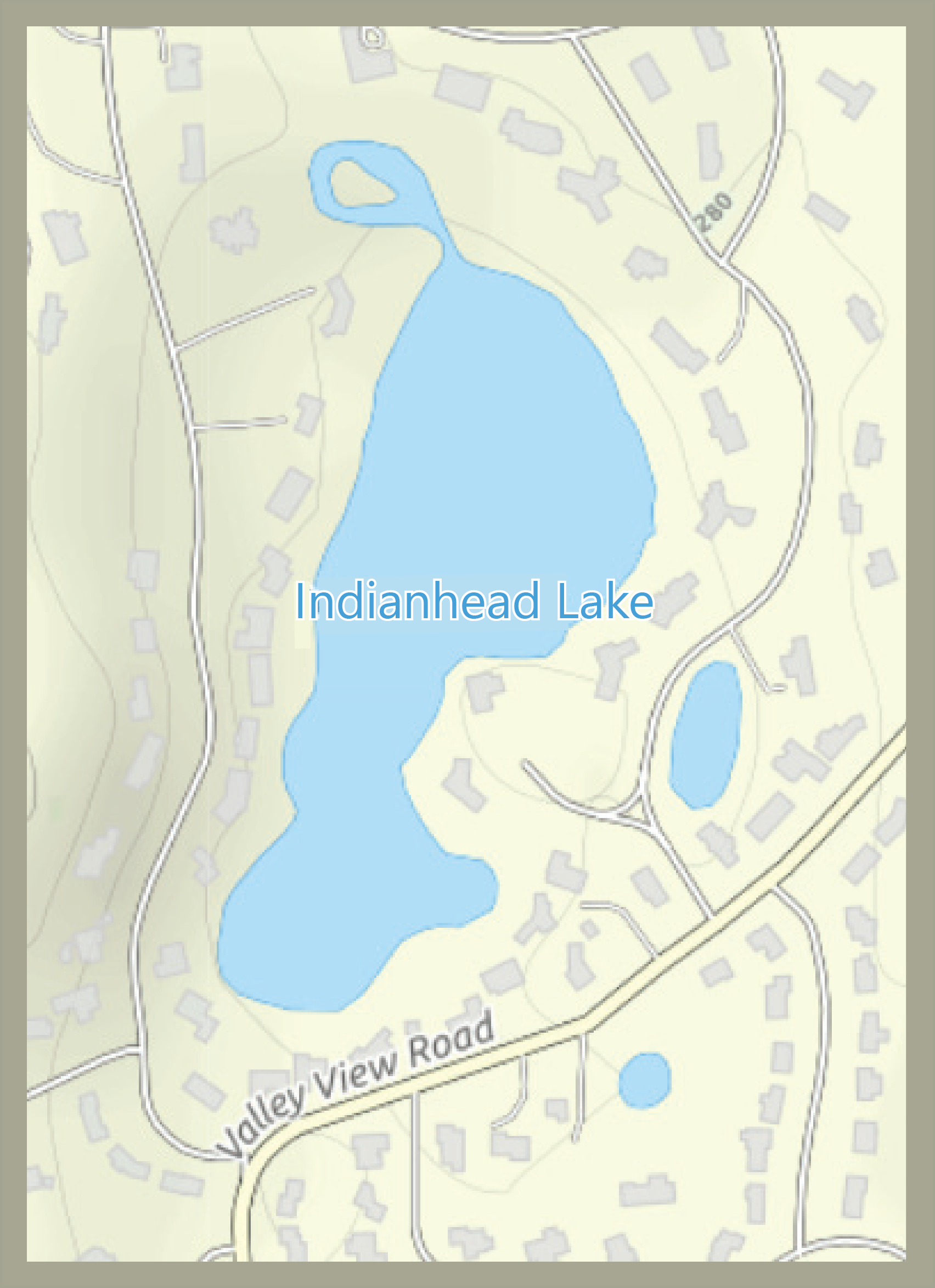 Street map of Indianhead lake area