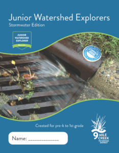 JWE Stormwater Edition Booklet Cover has a stormdrain with water flowing into it