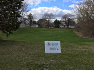 Image of sign in front of a turf basin