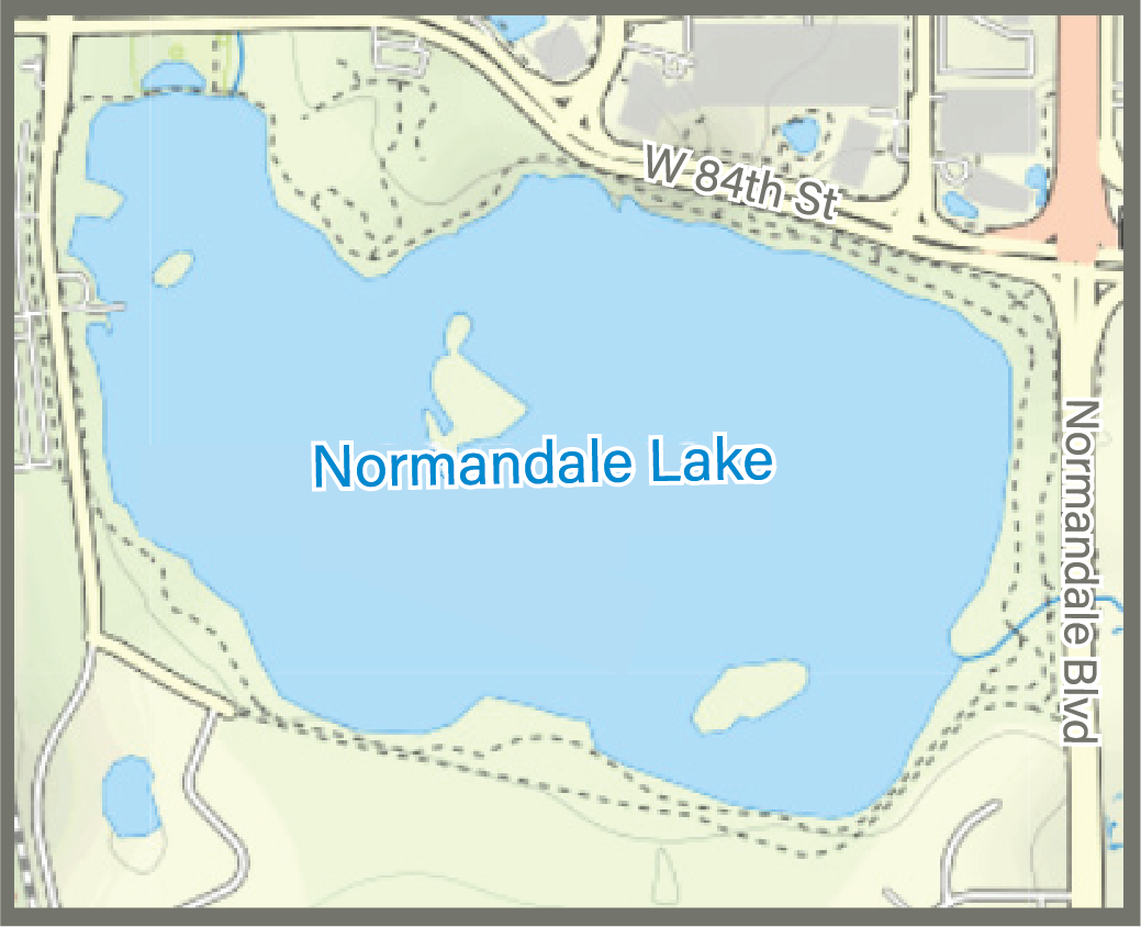 Street view map of Normandale Lake