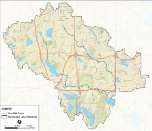 Image of a map of the Normandale Lake drainage area