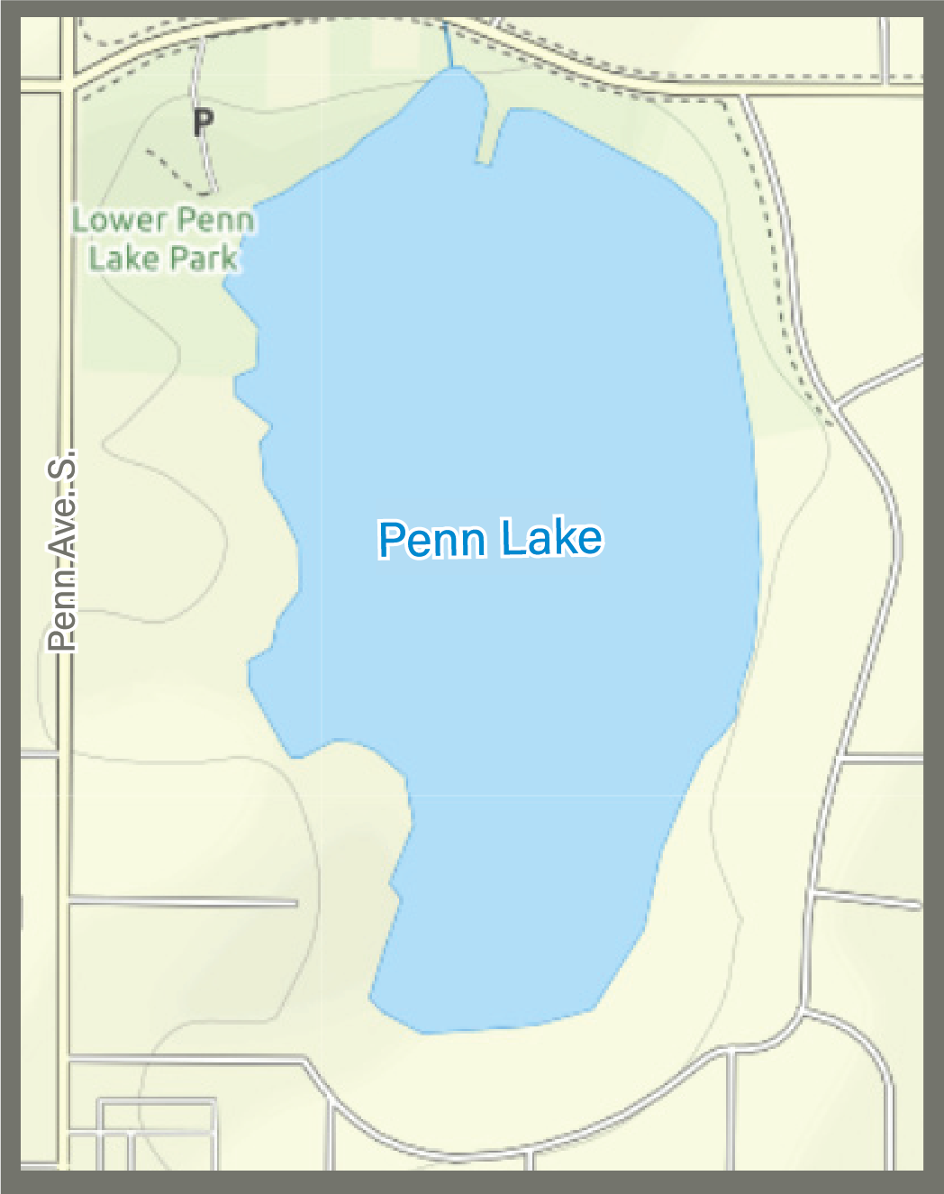 street view map of Penn Lake