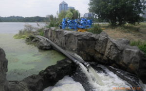 Pumping water out of Normandale Lake