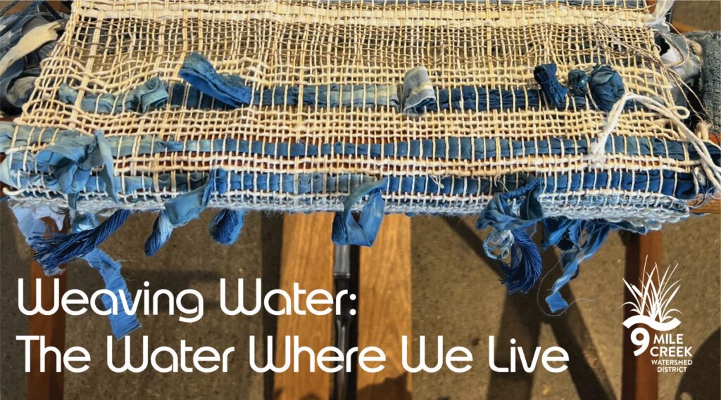 Loom with Blue Fabric in it