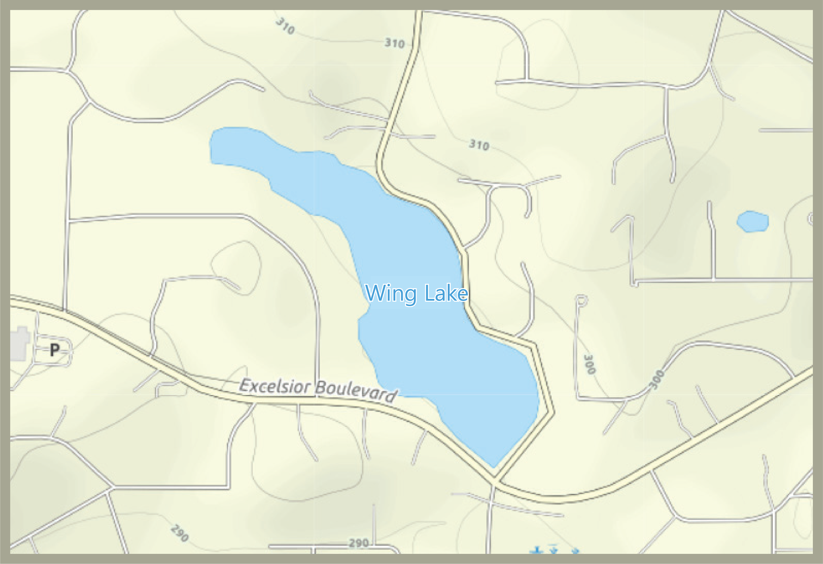 Street map of Wing Lake Area